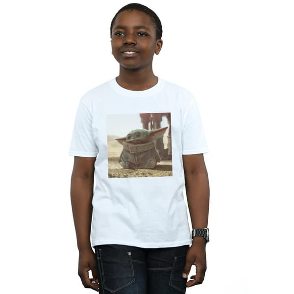 Star Wars Boys The Mandalorian The Child Scene T-Shirt