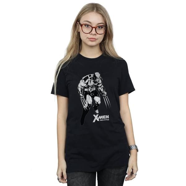 Marvel Womens/Ladies X-Men Wolverine Tonal Cotton Boyfriend T-Shirt