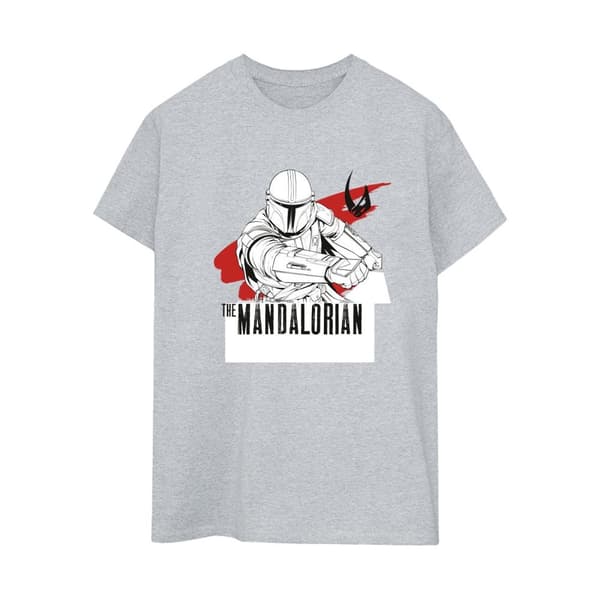Star Wars Dam/Tjej The Mandalorian Mando Shoots Boyfriend T-shirt i bomull