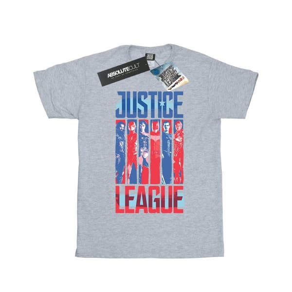 DC Comics Dam/Tjej Justice League Movie Team Flag Bomull Boyfriend T-shirt