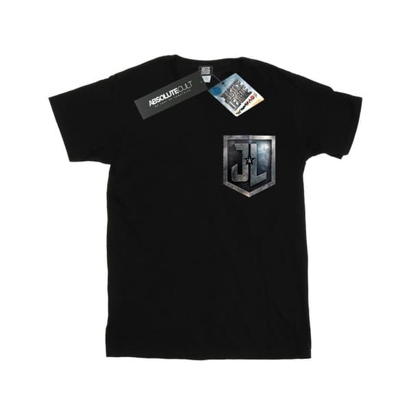 DC Comics Womens/Ladies Justice League Movie Shield Faux Pocket Cotton Boyfriend T-Shirt