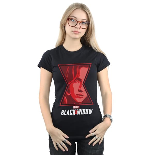 Marvel Womens/Ladies Black Widow Movie Logo Window Cotton T-Shirt