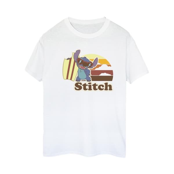 Disney Womens/Ladies Lilo And Stitch Bitten Surfboard Cotton Boyfriend T-Shirt