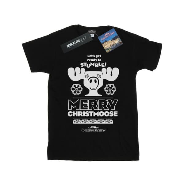 National Lampoon´s Christmas Vacation Womens/Ladies Merry Christmoose Cotton Boyfriend T-Shirt