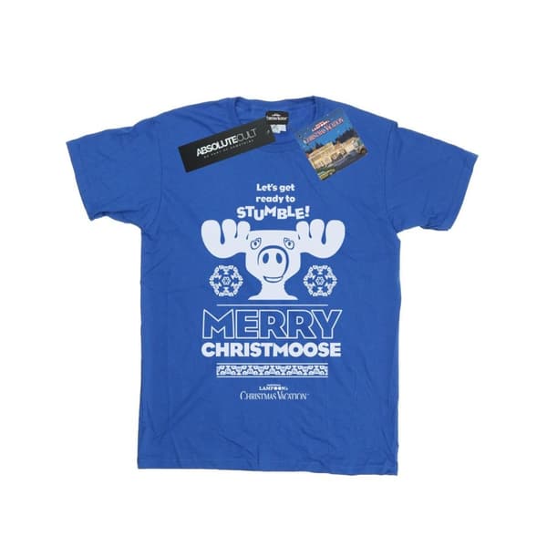 National Lampoon´s Christmas Vacation Womens/Ladies Merry Christmoose Cotton Boyfriend T-Shirt