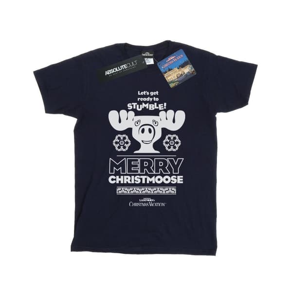 National Lampoon´s Christmas Vacation Womens/Ladies Merry Christmoose Cotton Boyfriend T-Shirt