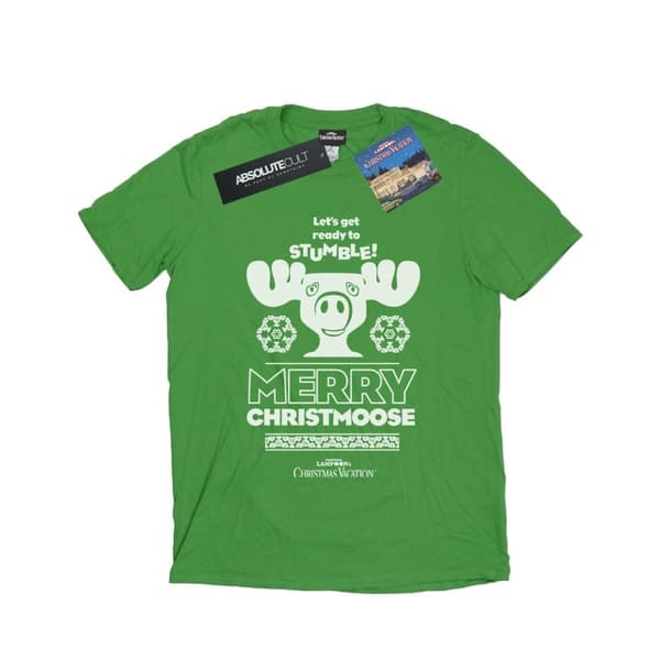 National Lampoon´s Christmas Vacation Womens/Ladies Merry Christmoose Cotton Boyfriend T-Shirt