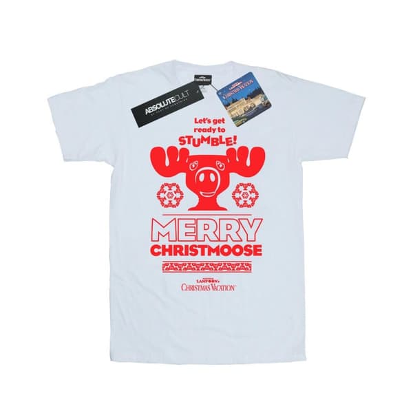 National Lampoon´s Christmas Vacation Womens/Ladies Merry Christmoose Cotton Boyfriend T-Shirt
