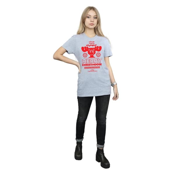 National Lampoon´s Christmas Vacation Womens/Ladies Merry Christmoose Cotton Boyfriend T-Shirt