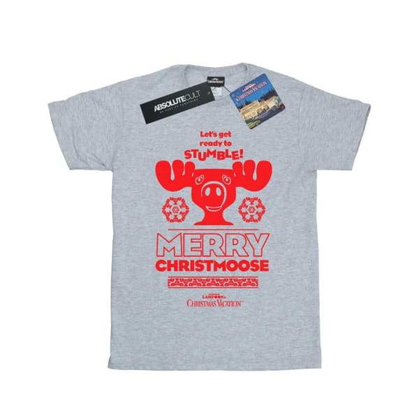 National Lampoon´s Christmas Vacation Womens/Ladies Merry Christmoose Cotton Boyfriend T-Shirt
