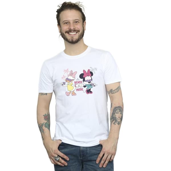 Disney Mens Minnie Daisy Beach Mode T-Shirt