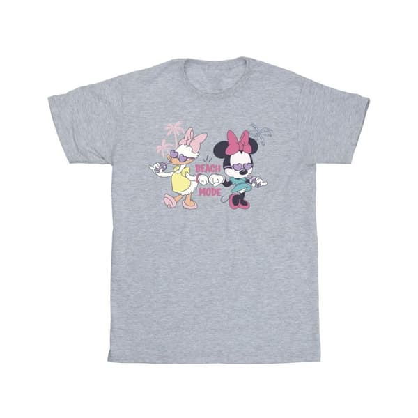 Disney Mens Minnie Daisy Beach Mode T-Shirt Sports Grey XL