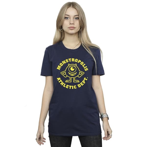 Disney Dam/dam Monsters University Monstropolis Boyfriend T-shirt i bomull