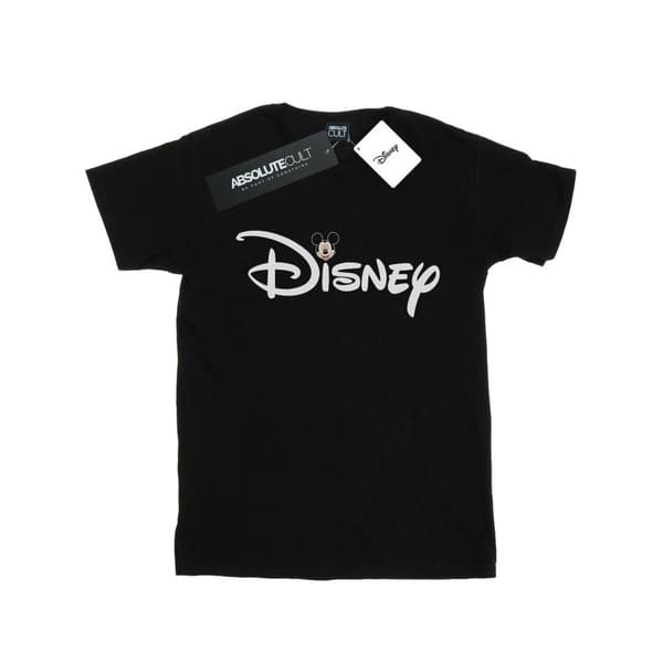 Disney Dam/Tjej Musse Pigg Logo Huvud Bomull Boyfriend T-shirt