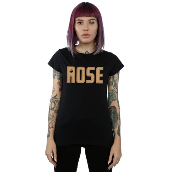 Star Wars Dam/Tjej - The Rise Of Skywalker Rose Text Logo Bomulls-T-shirt
