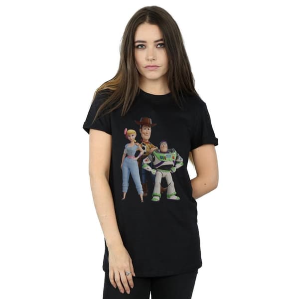 Disney Dam/Tjej Toy Story 4 Woody Buzz och Bo Peep Bomull Boyfriend T-shirt