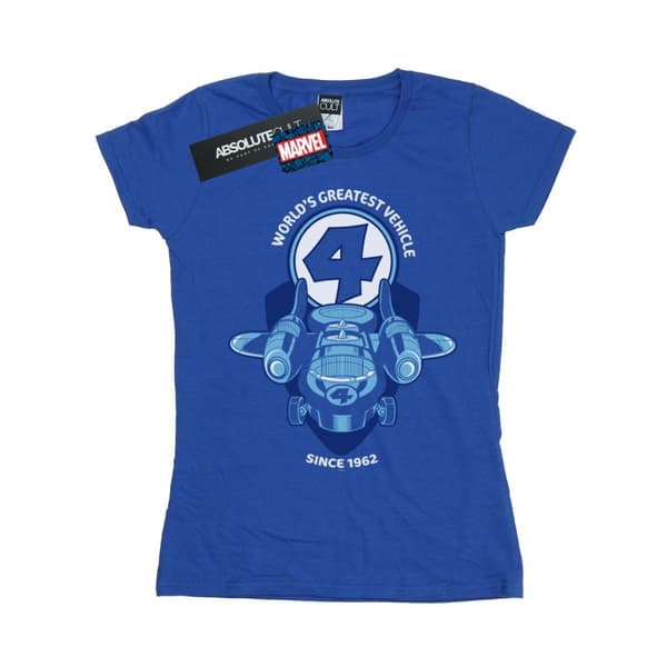 Marvel Womens/Ladies Fantastic Four Fantasticar Cotton T-Shirt Royal Blue XXL