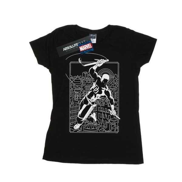 Marvel Womens/Ladies Daredevil Silhouette Cotton T-Shirt