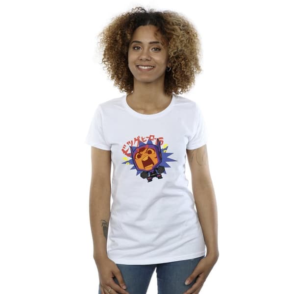 Disney Dam/Tjej Big Hero 6 Baymax Hiro Angry Manga Bomulls-T-shirt