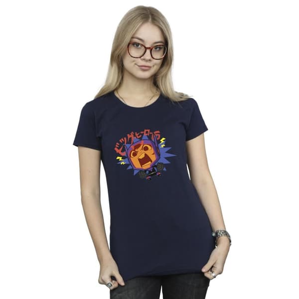 Disney Dam/Tjej Big Hero 6 Baymax Hiro Angry Manga Bomulls-T-shirt