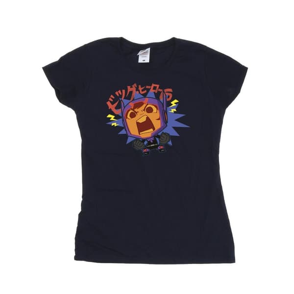 Disney Dam/Tjej Big Hero 6 Baymax Hiro Angry Manga Bomulls-T-shirt