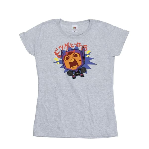 Disney Dam/Tjej Big Hero 6 Baymax Hiro Angry Manga Bomulls-T-shirt