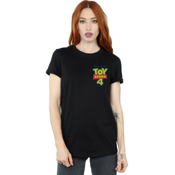 Disney Pojkvänst-shirt i bomull med Toy Story 4-logotyp och brösttryck för damer/damer