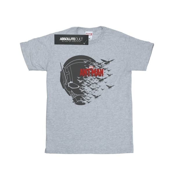 Marvel T-shirt i bomull för flickor - Ant-Man Flying Helmet Sports Grey 9-11 Years