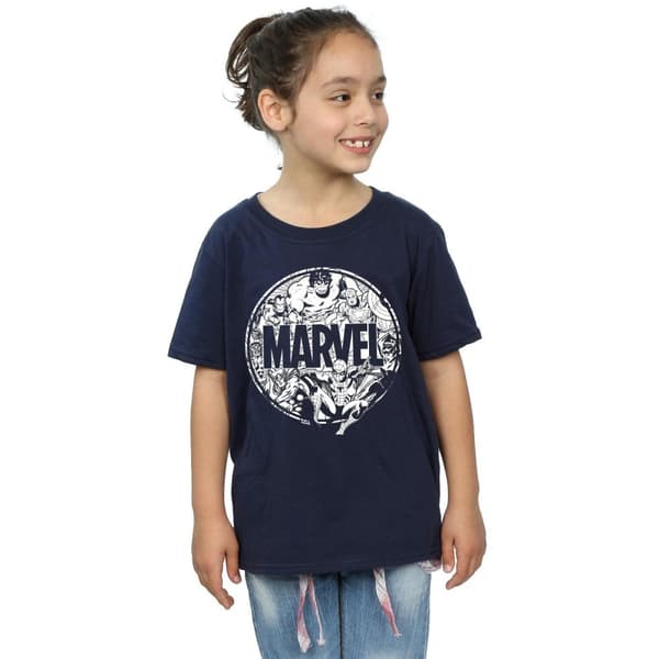 Marvel Comics T-shirt med logotyp i bomull för flickor