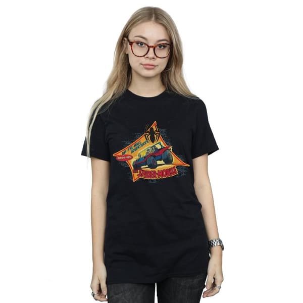 Marvel Dam/Tjej Spider-Man The Spider Mobile Boyfriend T-shirt i bomull