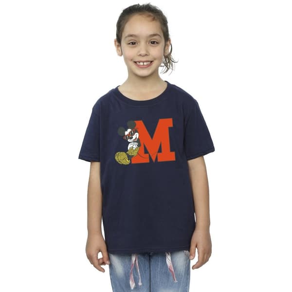Disney Girls Mickey Mouse Leopard Trousers Cotton T-Shirt