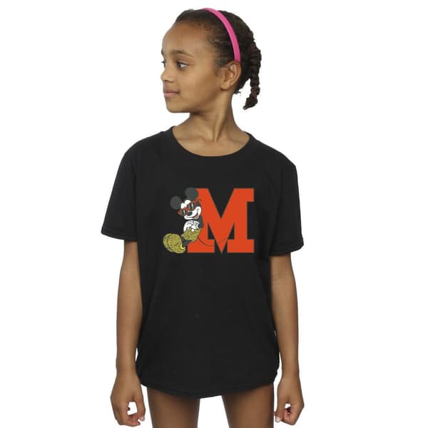 Disney Girls Mickey Mouse Leopard Trousers Cotton T-Shirt