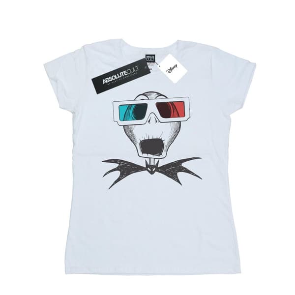 Disney Dam/kvinnor Nightmare Before Christmas Jack Skellington 3D-glasögon T-shirt i bomull