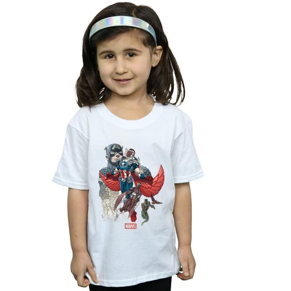 Marvel Captain America Falcon Evolution bomulls-T-shirt för flickor