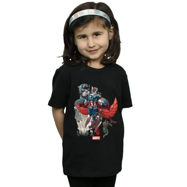 Marvel Captain America Falcon Evolution bomulls-T-shirt för flickor