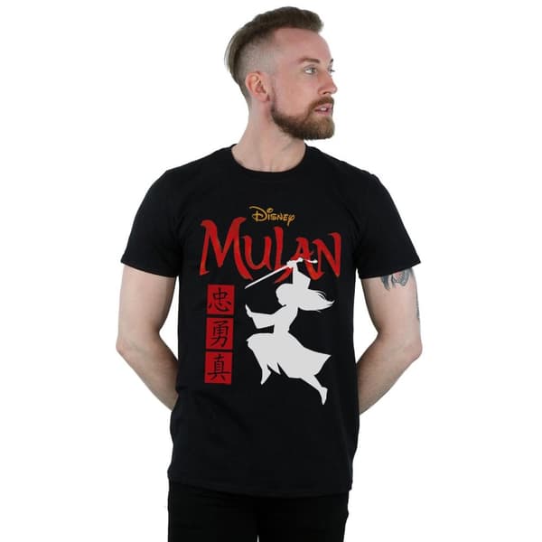 Disney Mens Mulan Movie Warrior Silhouette T-Shirt