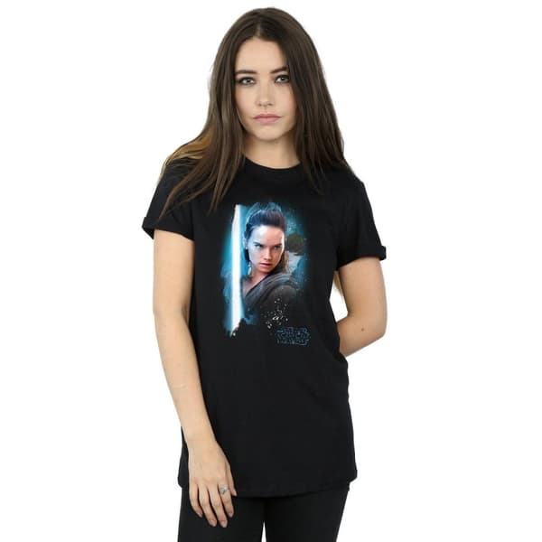 Star Wars Womens/Ladies The Last Jedi Rey Brushed Cotton Boyfriend T-Shirt