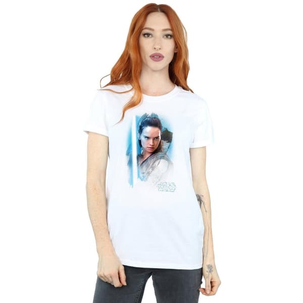 Star Wars Womens/Ladies The Last Jedi Rey Brushed Cotton Boyfriend T-Shirt