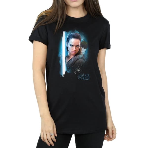 Star Wars Womens/Ladies The Last Jedi Rey Brushed Cotton Boyfriend T-Shirt