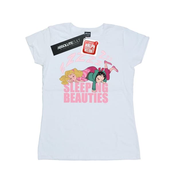 Disney Womens/Ladies Wreck It Ralph Aurora And Vanellope Cotton T-Shirt White XXL