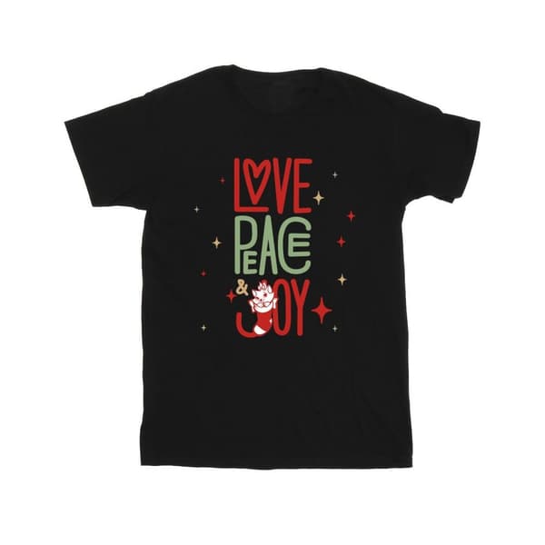 Disney Girls The Aristocats Marie Love Peace Joy Cotton T-Shirt