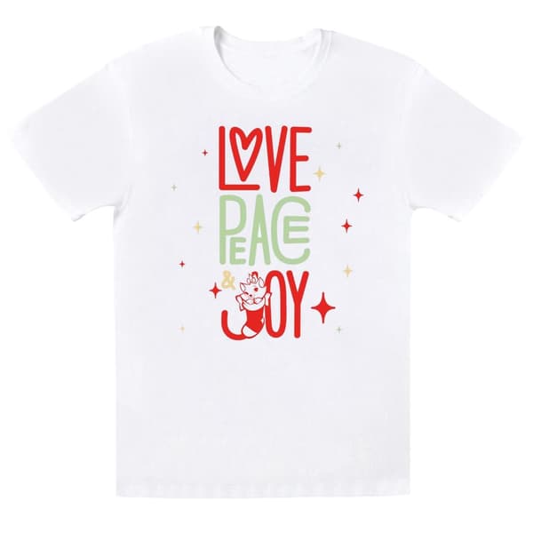 Disney T-shirt i bomull för flickor Aristocats Marie Love Peace Joy