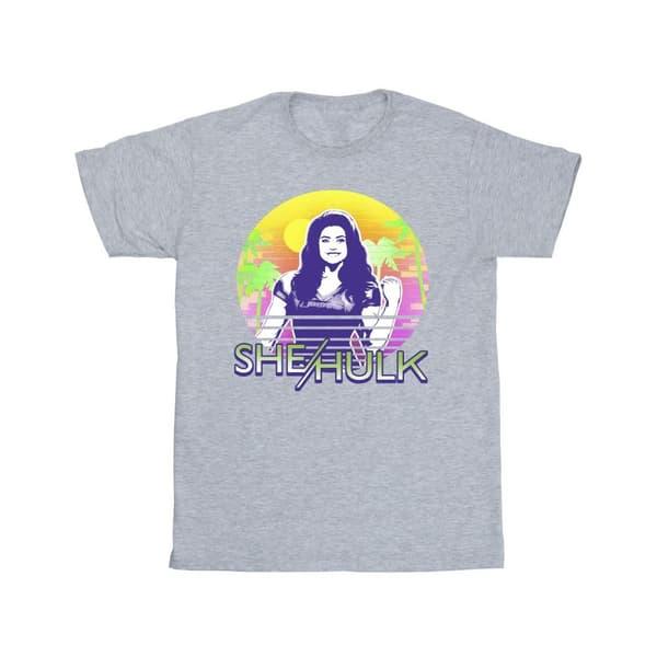 Marvel Boys She-Hulk: Attorney At Law Sunset Smile T-Shirt Sports Grey 7-8 Years