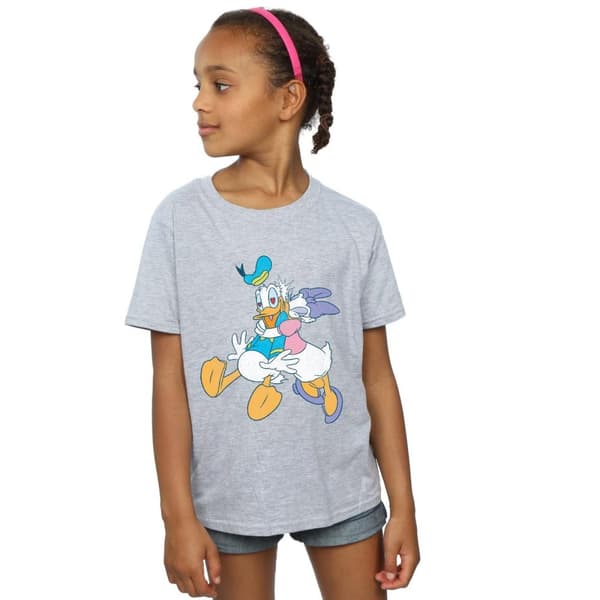 Disney Donald And Daisy Duck Kiss T-shirt i bomull för flickor