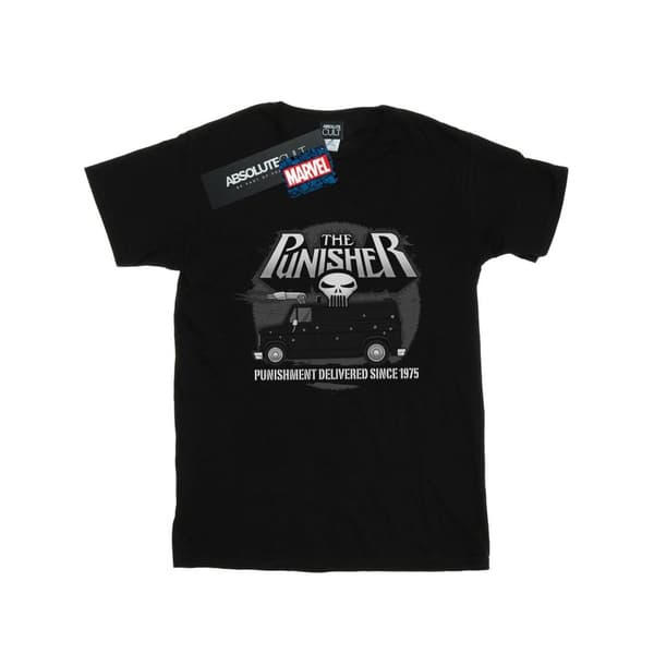 Marvel Girls The Punisher Battle Van Cotton T-Shirt Black 12-13 Years