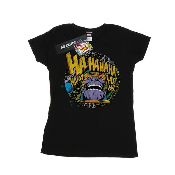 Marvel Dam/Tjej Thanos Laughs T-shirt i bomull Black XXL