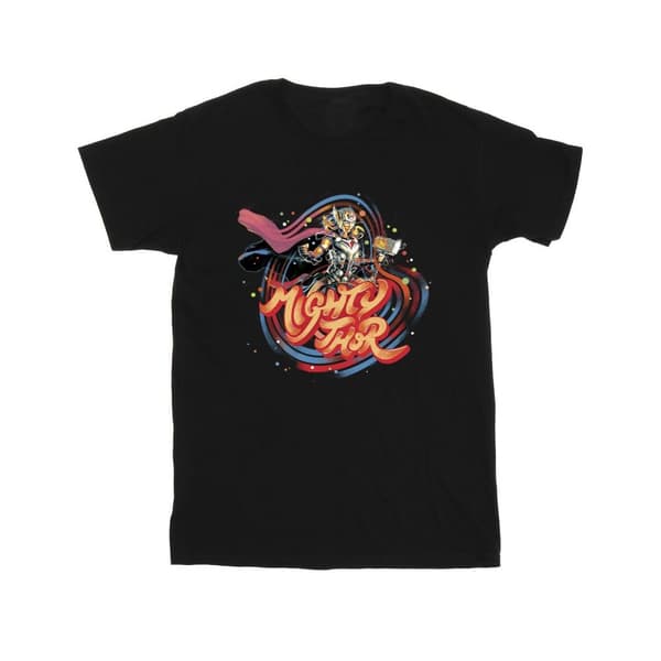 Marvel Girls Thor Love And Thunder Mighty Thor Swirl Cotton T-Shirt