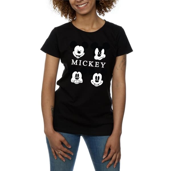 Disney Dam/Tjej Musse Pigg - T-shirt i bomull med fyra huvuden