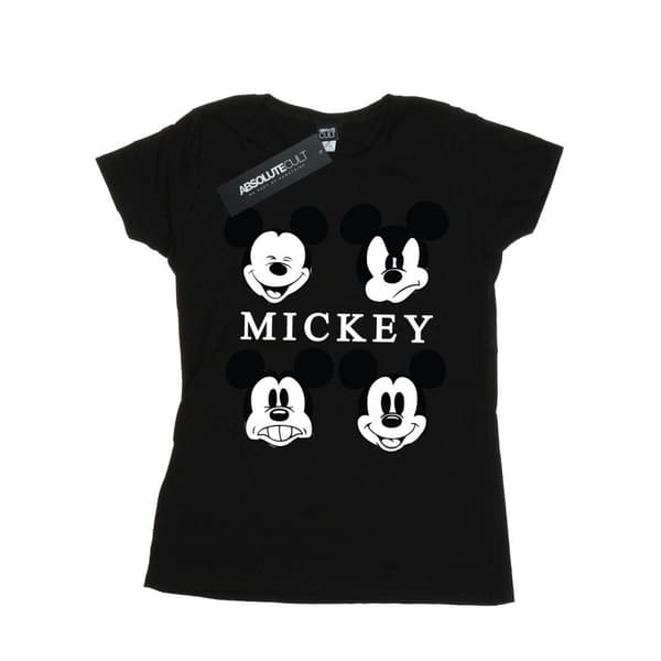 Disney Dam/Tjej Musse Pigg - T-shirt i bomull med fyra huvuden
