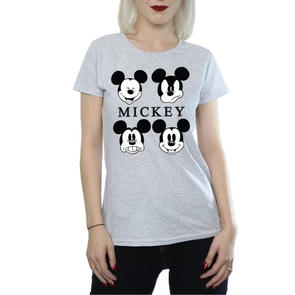 Disney Dam/Tjej Musse Pigg - T-shirt i bomull med fyra huvuden